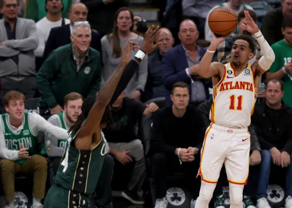 Trae Young triple Hawks Celtics