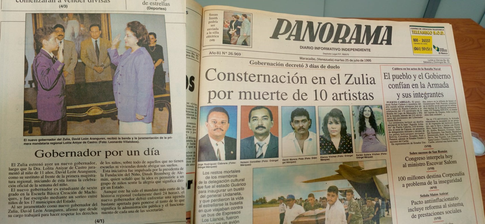 Retro-Nad: Cuando un niño fue Gobernador del Zulia y la trágica muerte de 10 artistas