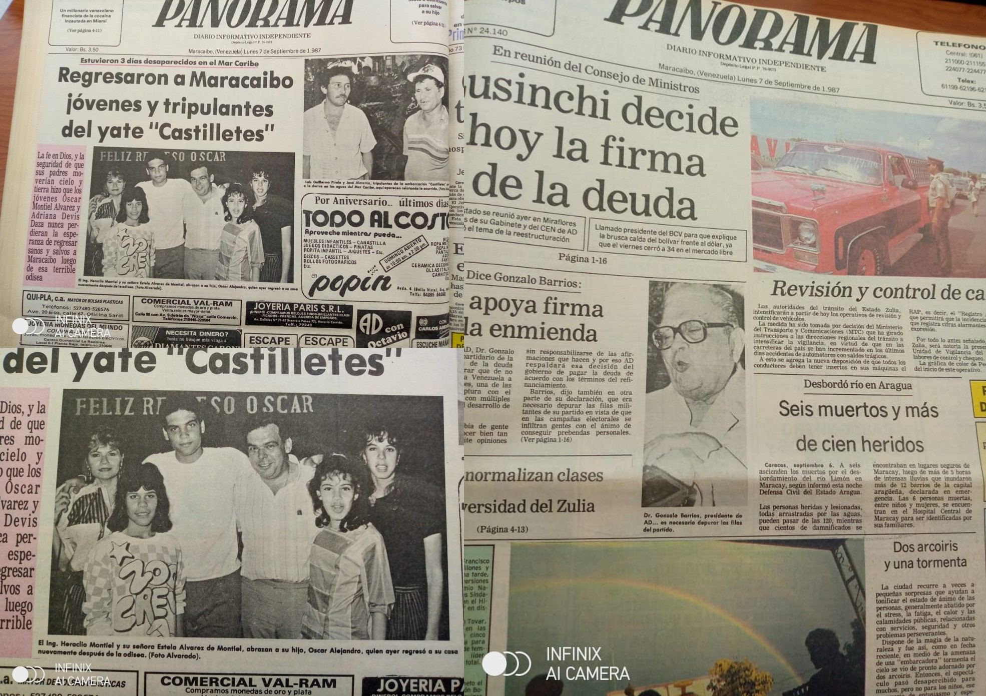 Retro-Nad: El día cuando zozobraron el hijo de Heraclio Montiel y su novia, también un arcoiris doble asombró a los marabinos