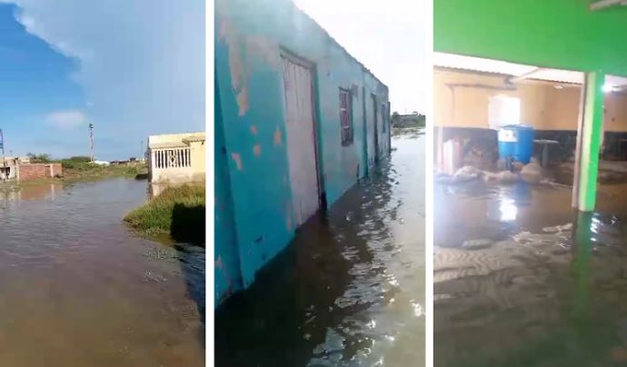 Reportan inundaciones en varios municipios de Falcón tras fuertes lluvias y mar de leva