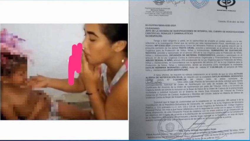 Orden de aprehensión y alerta roja de Interpol contra mujer que obligó a su hija a fumar en Lara