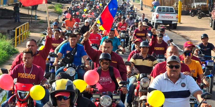 Marcha en la Guayana Esequiba para rechazar sanciones de EEUU y respaldar a Maduro