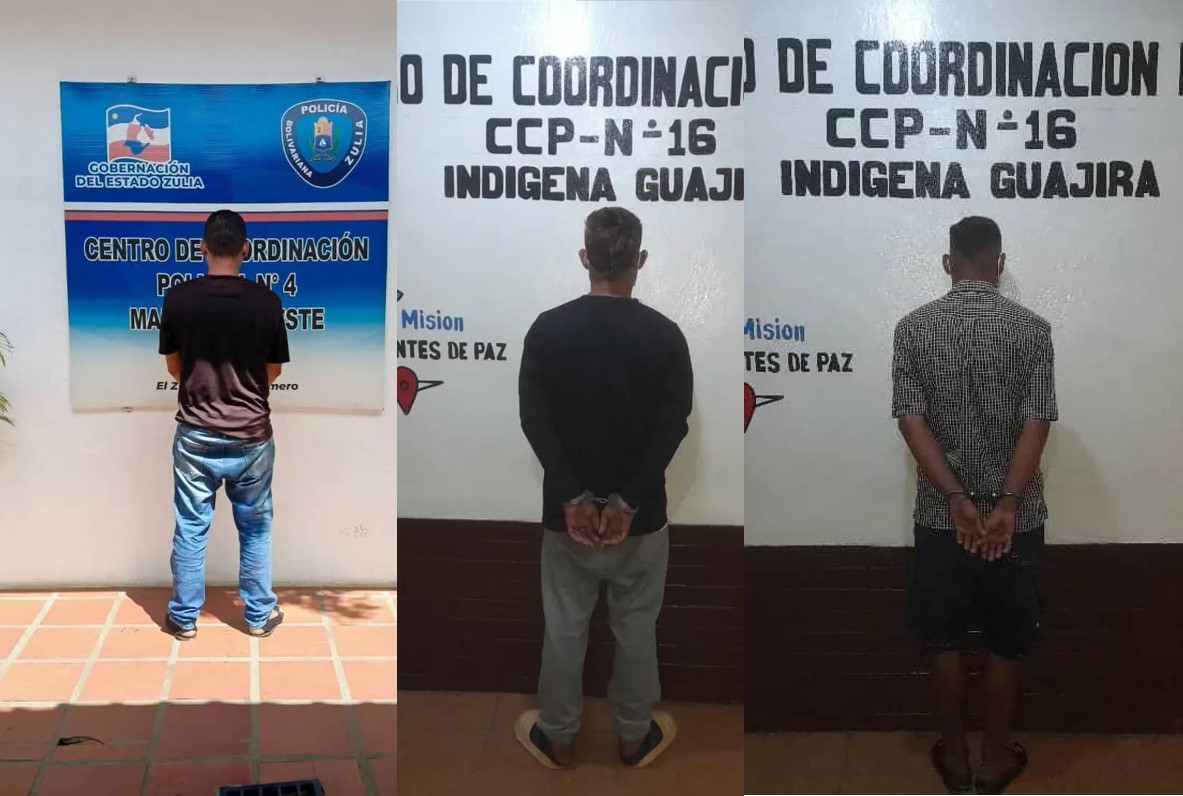 Detenidos tres hombres que estaban solicitados por diferentes delitos en el Zulia