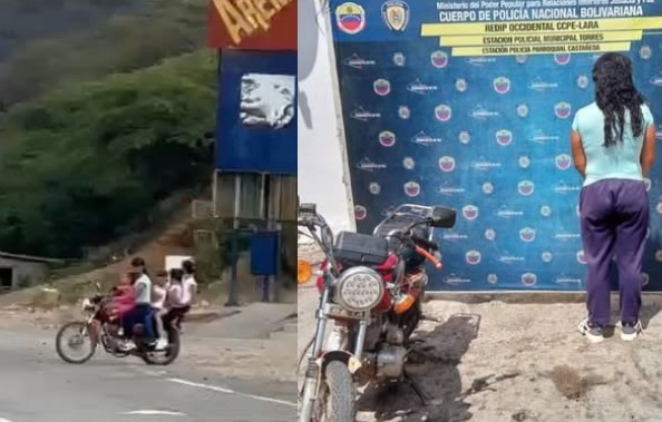 Fiscalía imputará por trato cruel a mujer que se desplazaba en moto con cuatro niños abordo en la carretera Lara-Zulia