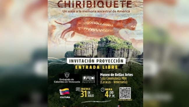 Embajada de Colombia en Venezuela invita este jueves a la proyección del documental "Chiribiquete"