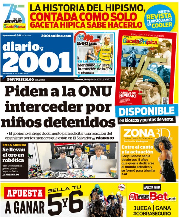 Titulares de la prensa nacional para este viernes 11 de julio