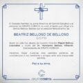 Nota de Condolencia Grupo Cobeca: Beatriz Belloso
