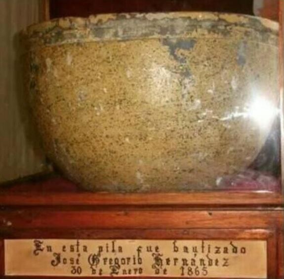 La pila bautismal en la que José Gregorio Hernández recibió el santo sacramento tiene 160 años