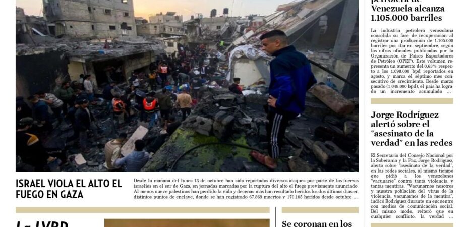 Titulares de la prensa nacional para este miércoles 15 de octubre