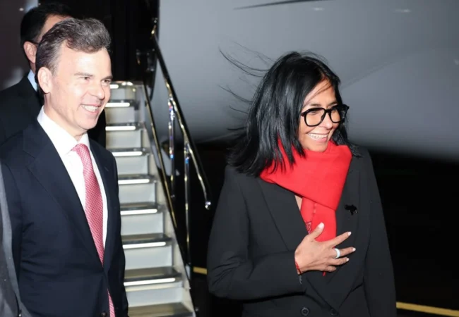Delcy Rodríguez llegó a Nueva Jersey para participar en la Asamblea General de la ONU