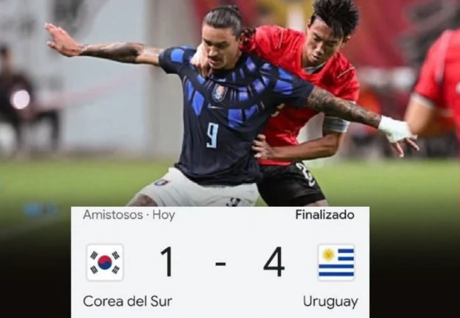 Uruguay goleó 4-1 a Corea del Sur en el primer triunfo de Diego Forlán como técnico