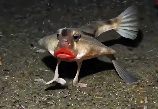 El pez de los labios rojos en Islas Galapagos
