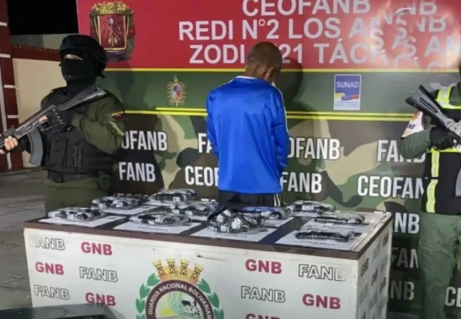 Llevaba cinco kilos de marihuana en un televisor viejo y efectivos de la Fanb lo capturaron en Táchira