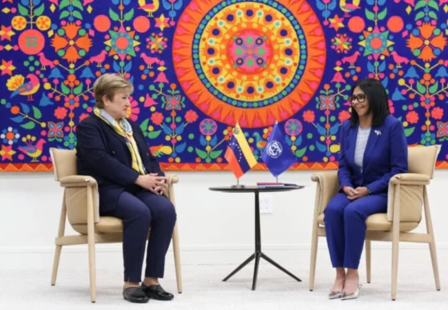Presidenta (E) Delcy Rodríguez sostuvo un encuentro con la directora gerente del FMI en Nueva York