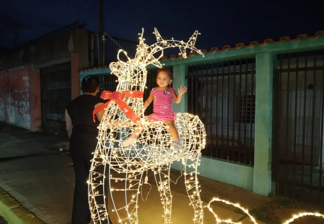 Pinceladas de luz en el metal: Las hermosas y coloridas figuras navideñas de Diego Mogollón que engalanan el norte de Maracaibo