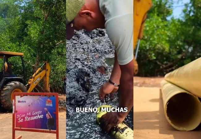 Alcalde Di Martino ataca aguas negras en Capitán Chico con maquinaria y nuevas tuberías