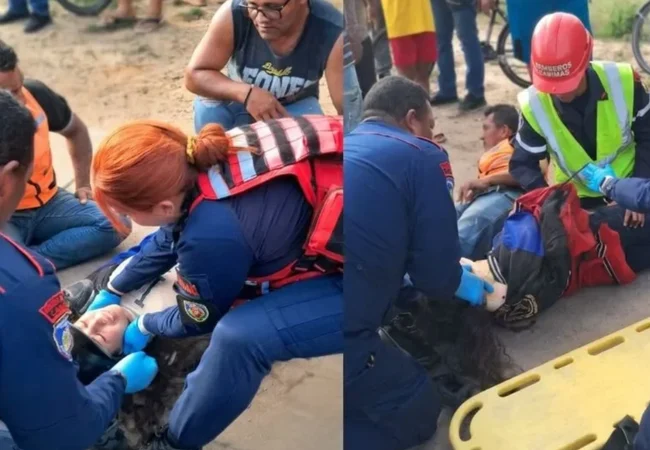 Tres lesionados por fuerte colisión entre camión y moto en Cabimas