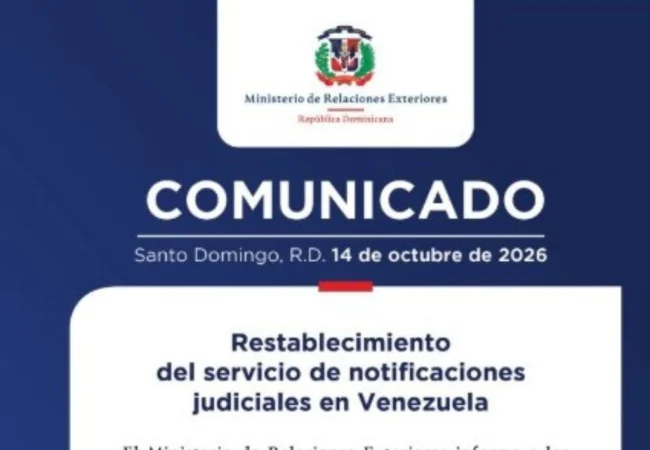 República Dominicana reanuda el servicio de notificaciones judiciales en Venezuela