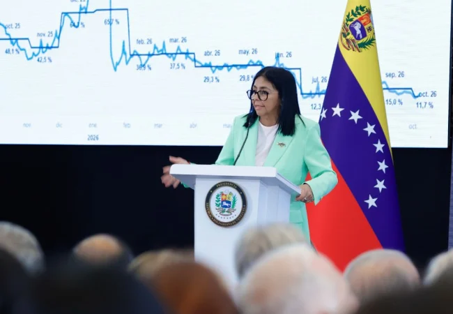 Delcy Rodríguez anuncia reforma tributaria y proyecciones de crecimiento para finales de año
